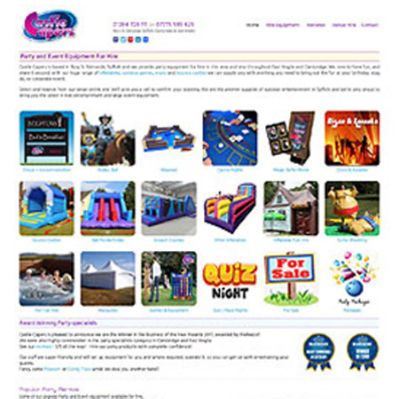 Bouncy Castles web site designed by Metech Multimedia
